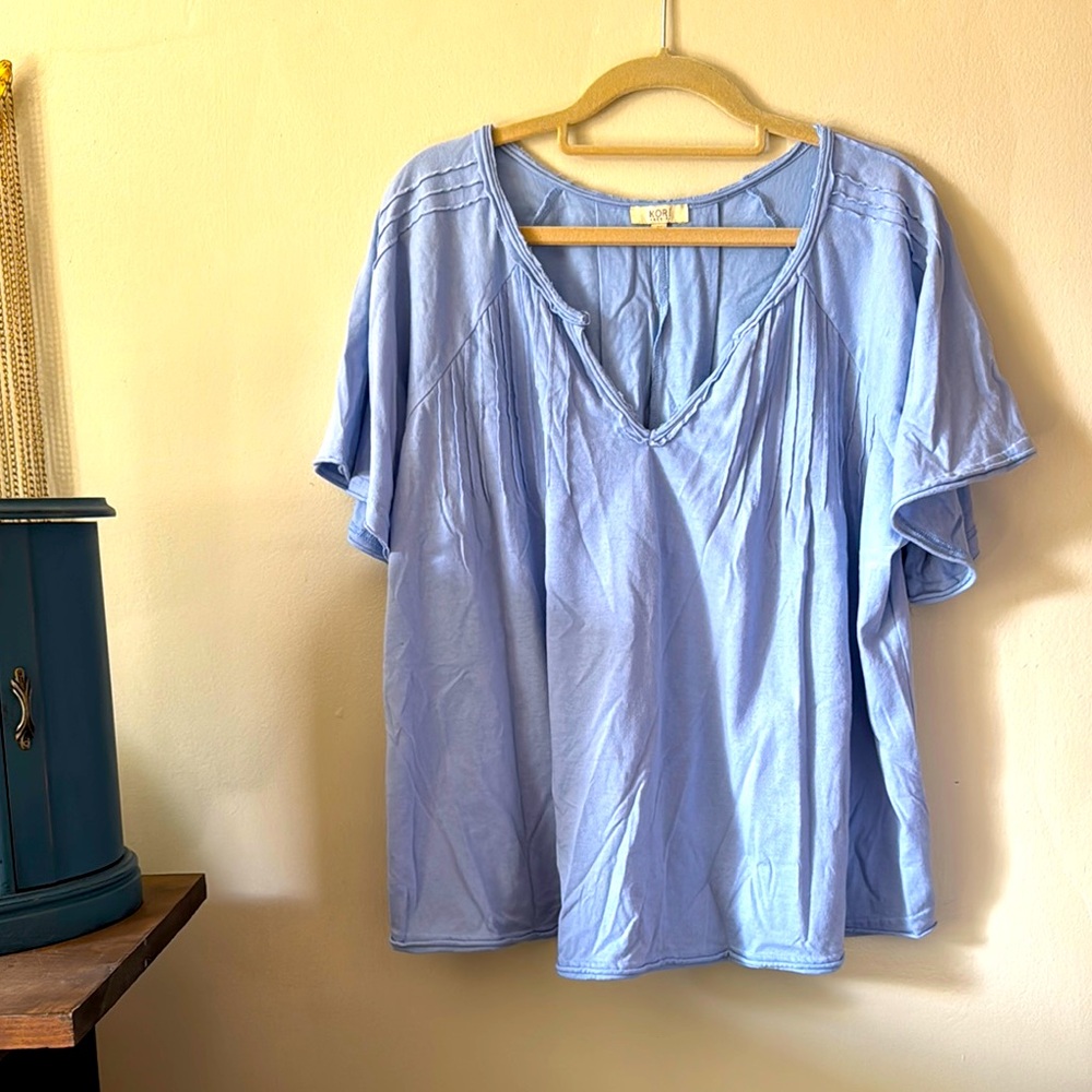 🦋🌦️🩵⚡️Light Blue Women's Top